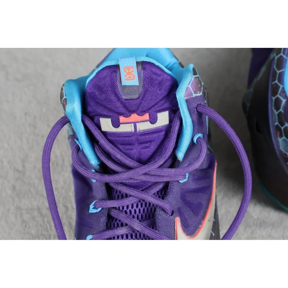 Mens Nike LeBron 11 Shoes Size 11 Purple Teal High Top Basketball 2013
